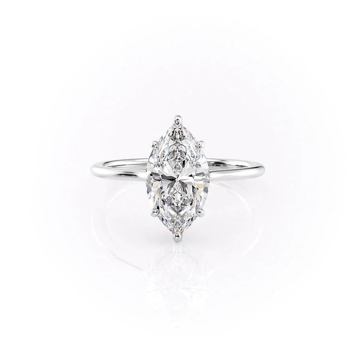 The Mabel Set With Marquise Solitaire Lab Diamond 1 Carat 14K White#material_white