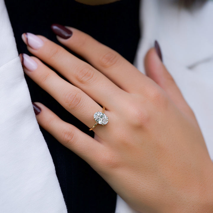 The Mabel Oval Lab Diamond Moissanite Engagement Ring *Shown with 2.5 ct #material_gold