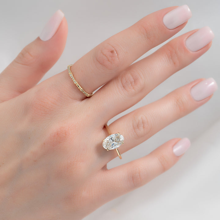 The Mabel Oval Lab Diamond Moissanite Engagement Ring *Shown with 2 ct #material_gold