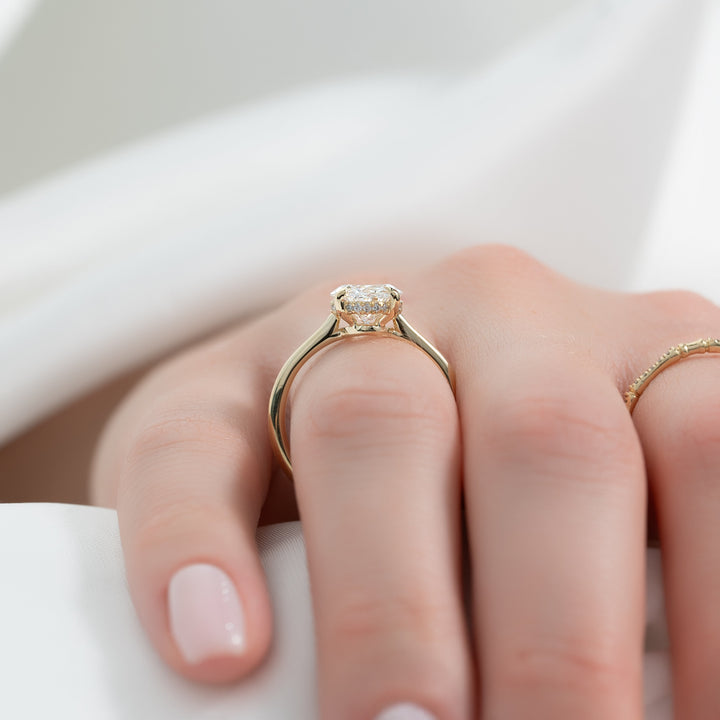 The Mabel Oval Lab Diamond Moissanite Engagement Ring *Shown with 2 ct #material_gold