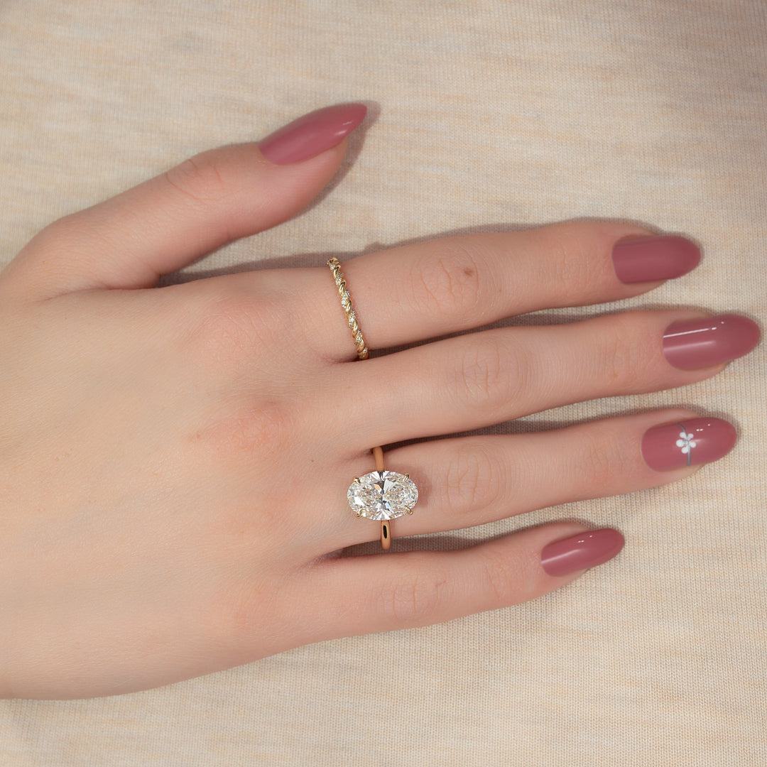 The Mabel Oval Lab Diamond Moissanite Engagement Ring