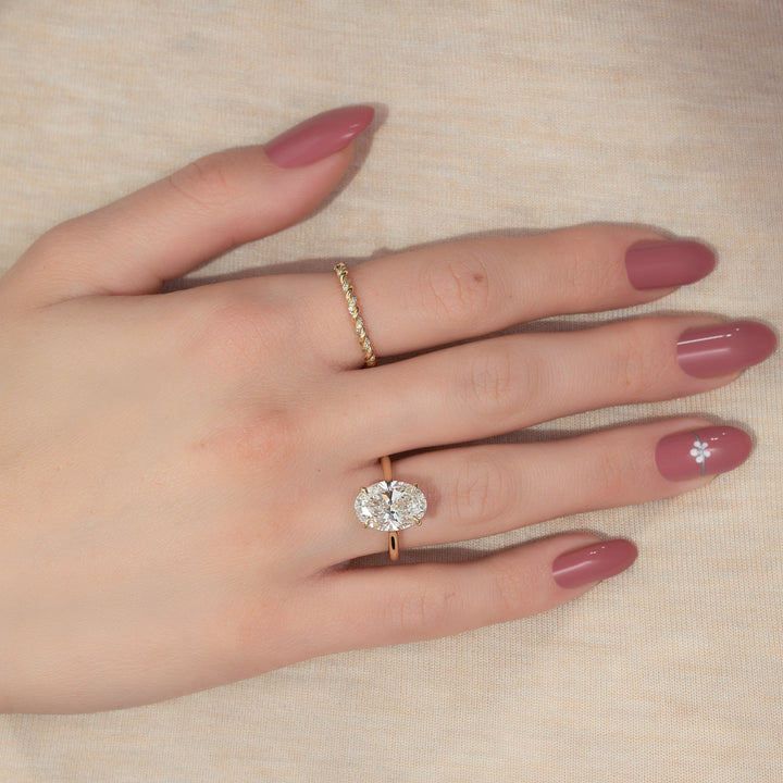 The Mabel Oval Lab Diamond Moissanite Engagement Ring *Shown with 4 ct #material_gold