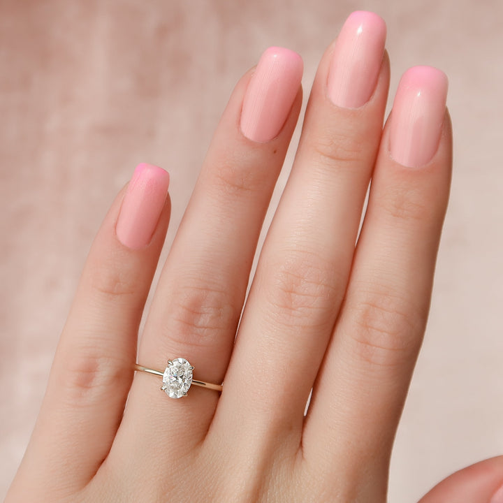 The Mabel Oval Lab Diamond Moissanite Engagement Ring *Shown with 1 ct #material_gold
