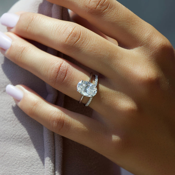 The Mabel Oval Lab Diamond Moissanite Engagement Ring *Shown with 3 ct #material_white