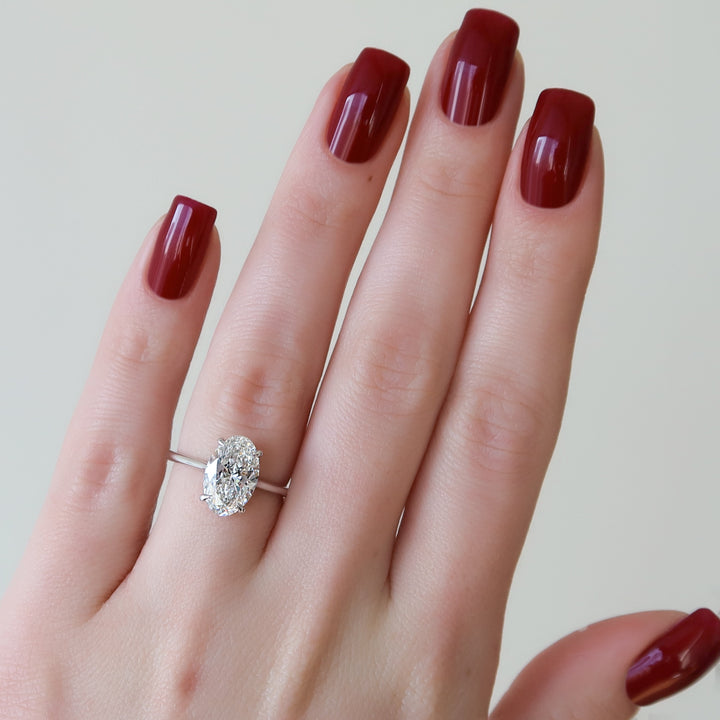 The Mabel Oval Lab Diamond Moissanite Engagement Ring *Shown with 2.5 ct #material_white