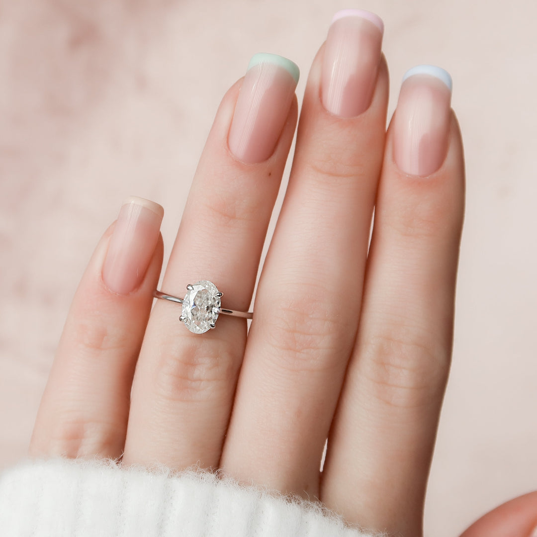 The Mabel Oval Lab Diamond Moissanite Engagement Ring