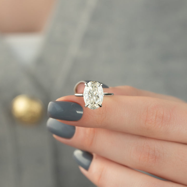 The Mabel Oval Lab Diamond Moissanite Engagement Ring *Shown with 5 ct #material_white