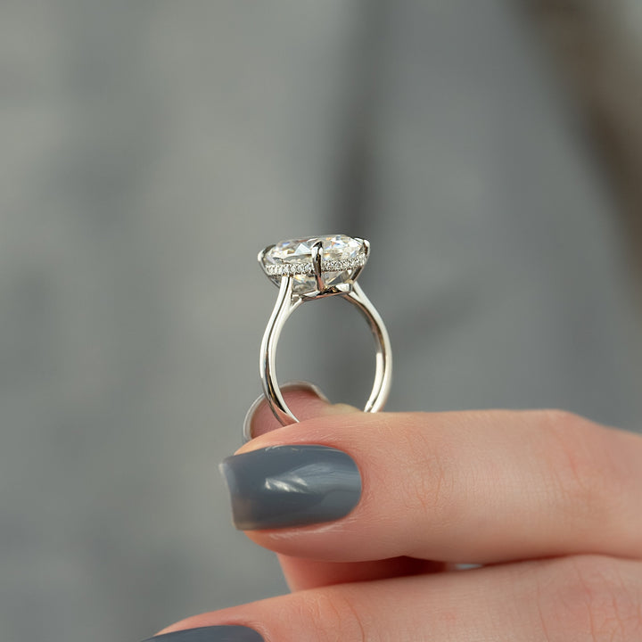 The Mabel Oval Lab Diamond Moissanite Engagement Ring *Shown with 5 ct #material_white