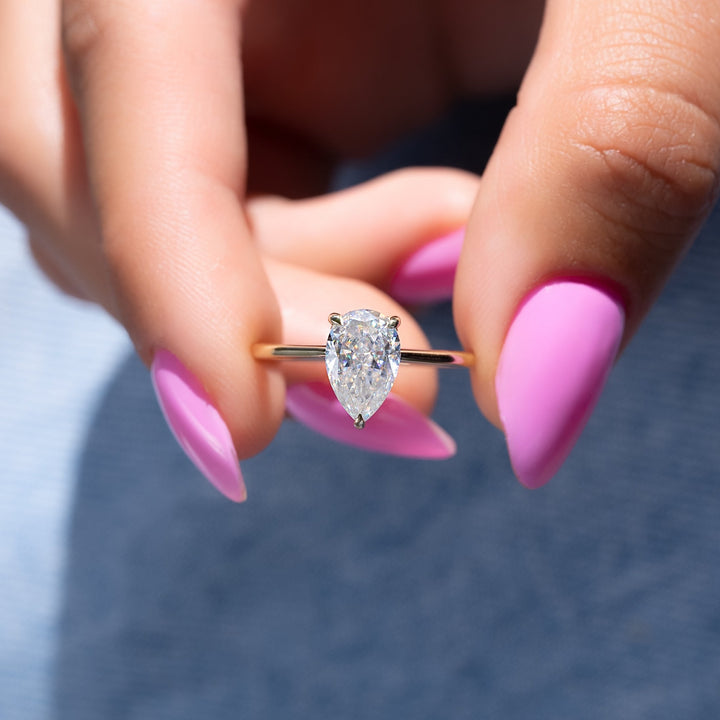 The Mabel Pear Lab Diamond Moissanite Engagement Ring *Shown with 1.5 ct #material_gold