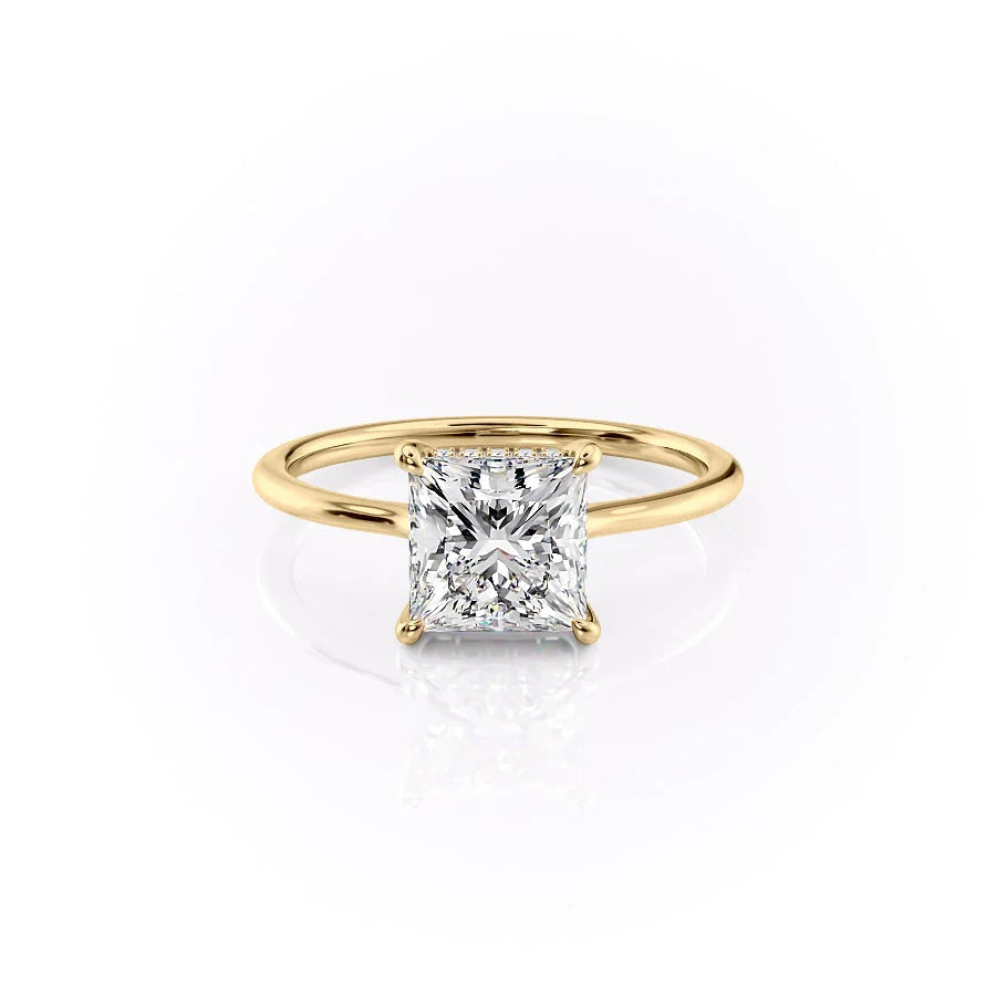 The Mabel Set With Princess Solitaire Lab Diamond 1 Carat 14K Gold#material_gold