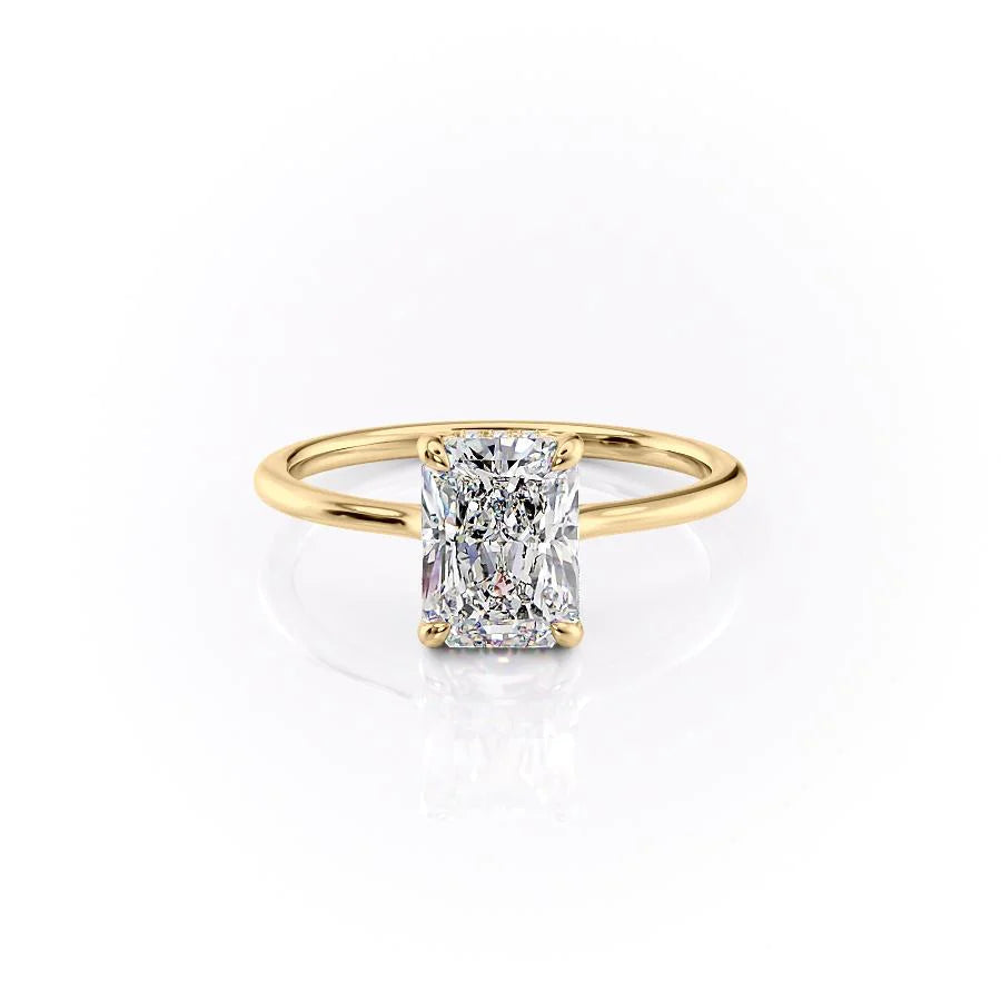 The Mabel Set With Radiant Solitaire Lab Diamond 1 Carat 14K Gold#material_gold
