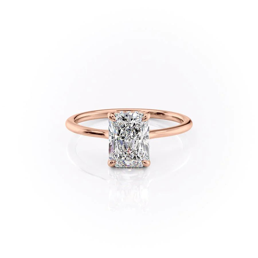 The Mabel Set With Radiant Solitaire Lab Diamond 1 Carat 14K Rose#material_rose
