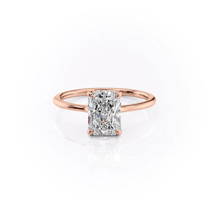 The Mabel Set With Radiant Solitaire Lab Diamond 1 Carat 14K Rose#material_rose
