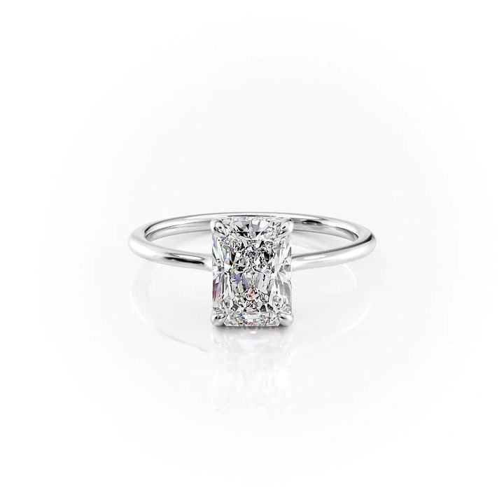 The Mabel Set With Radiant Solitaire Lab Diamond 1 Carat 14K White#material_white