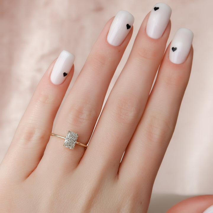 The Mabel Radiant Lab Diamond Moissanite Engagement Ring *Shown with 1 ct #material_gold