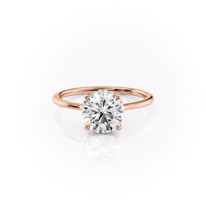 The Mabel Set With Round Solitaire Lab Diamond 1 Carat 14K Rose#material_rose
