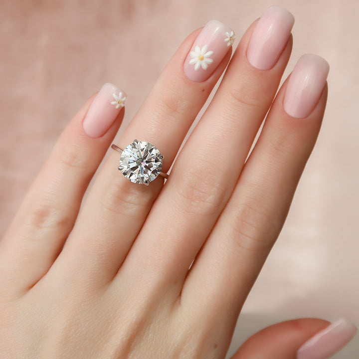 The Mabel Set With Round Solitaire Lab Diamond 2 Carat 14K White#material_white