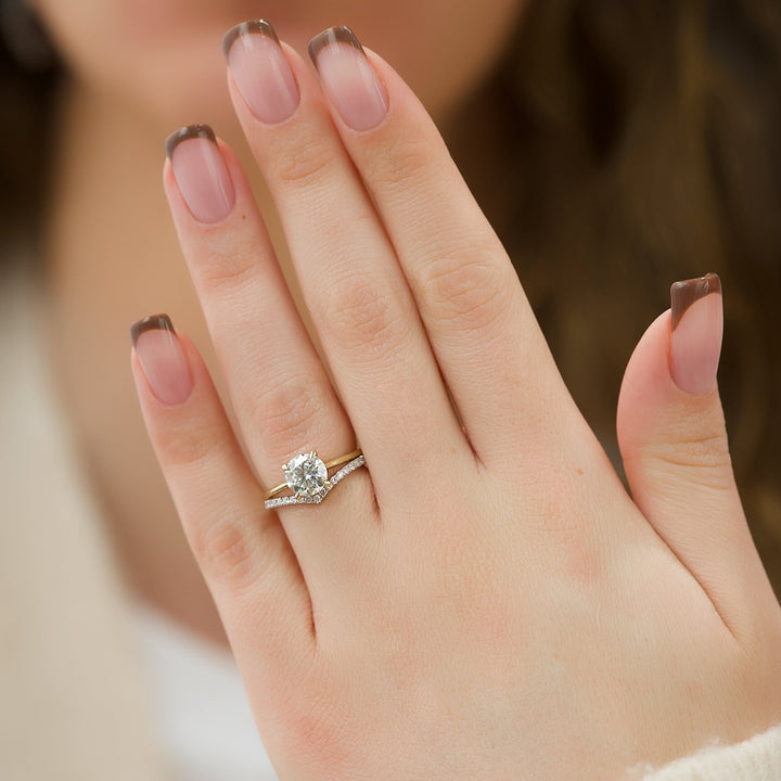 The Mabel Round Lab Diamond Moissanite Engagement Ring *Shown with 1.5 ct #material_gold