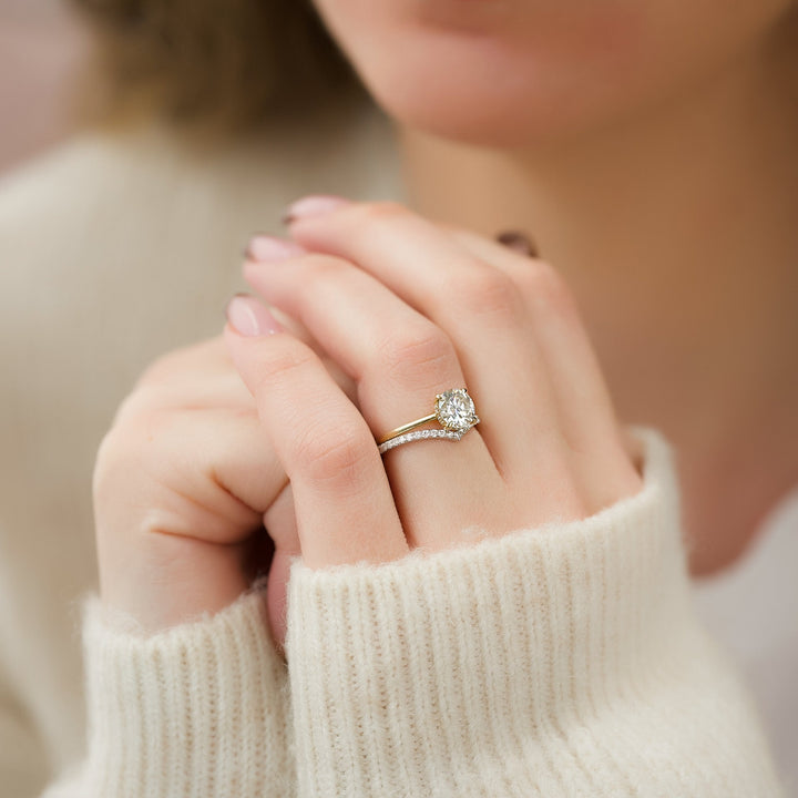 The Mabel Round Lab Diamond Moissanite Engagement Ring *Shown with 1.5 ct #material_gold