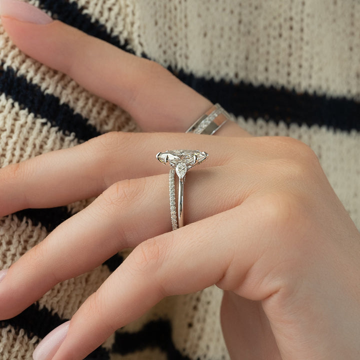 The Macy Marquise Lab Diamond Moissanite Engagement Ring *Shown with 2.5 ct #material_white