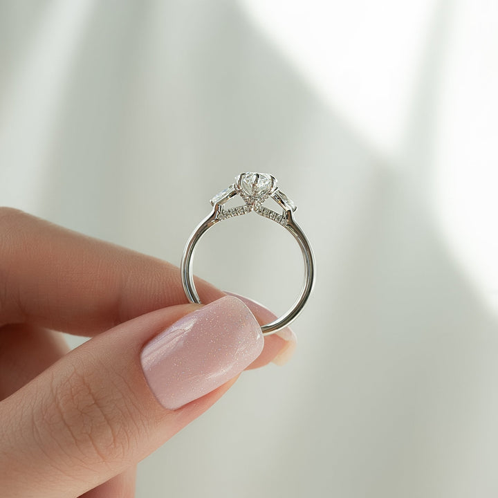 The Macy Marquise Lab Diamond Moissanite Engagement Ring *Shown with 2.5 ct #material_white