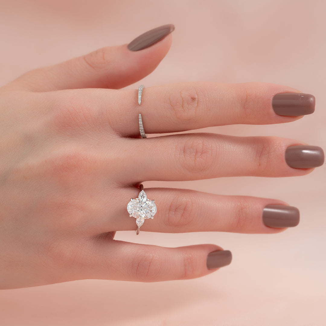 The Macy Oval Lab Diamond Moissanite Engagement Ring