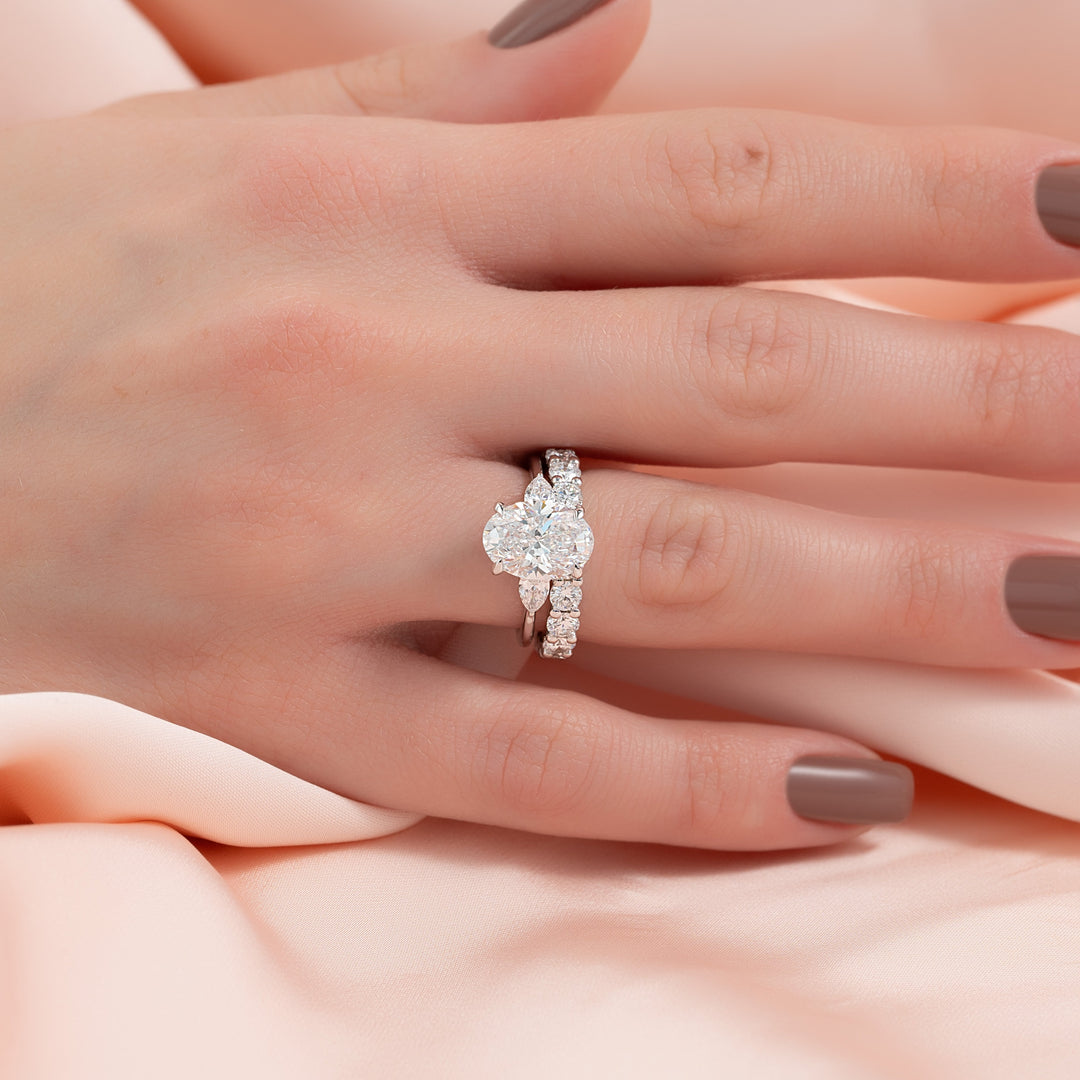 The Macy Oval Lab Diamond Moissanite Engagement Ring