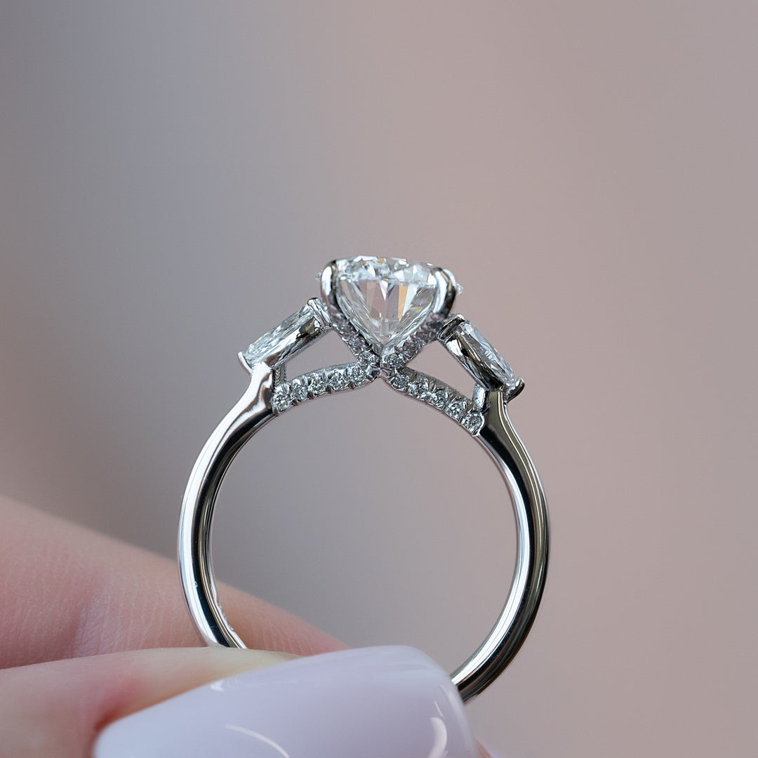 The Macy Oval Lab Diamond Moissanite Engagement Ring