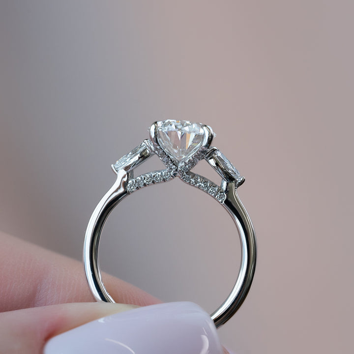 The Macy Oval Lab Diamond Moissanite Engagement Ring *Shown with 2.5 ct #material_white