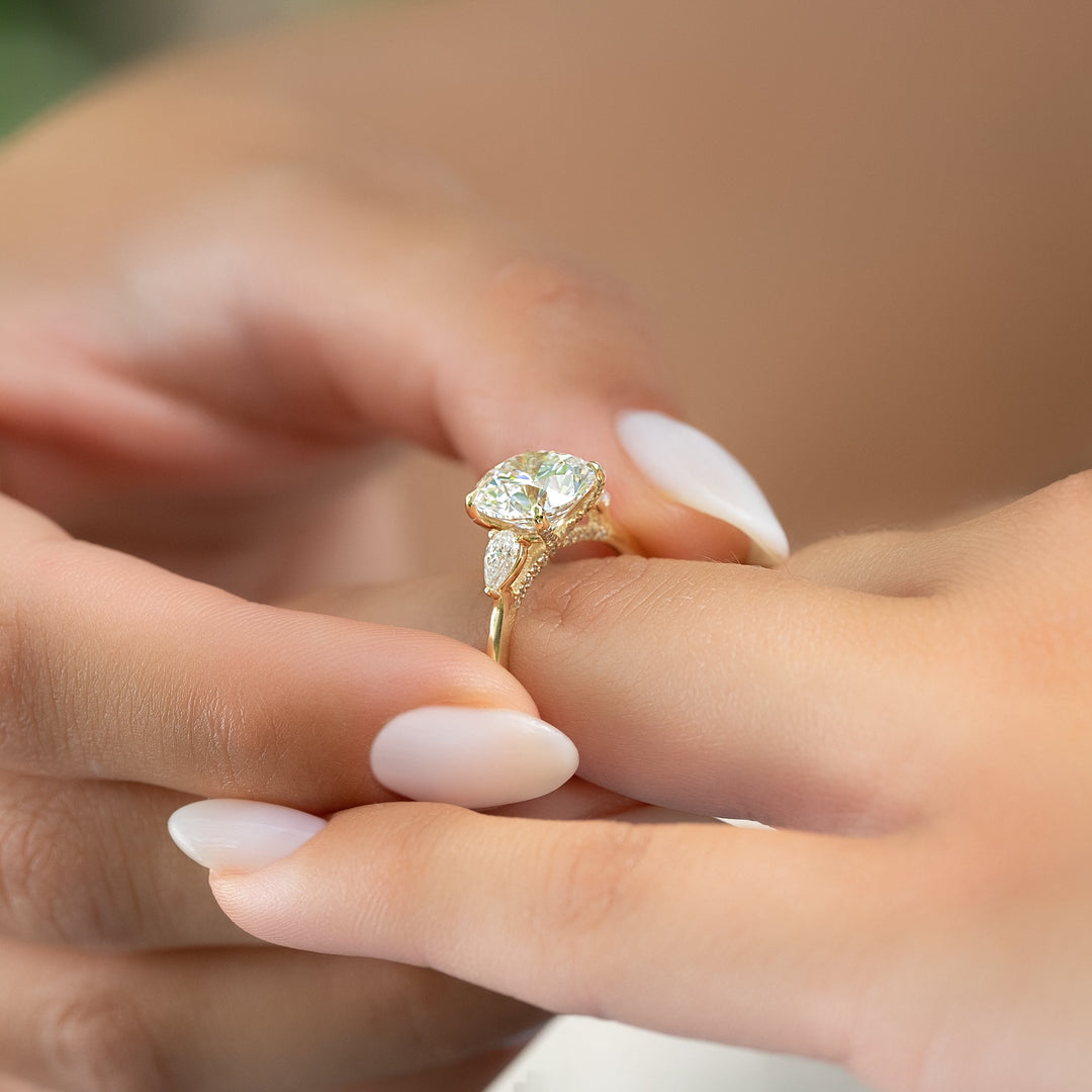 The Macy Round Lab Diamond Moissanite Engagement Ring