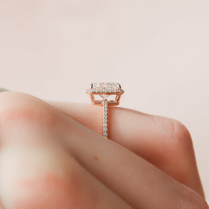 The Madelyn Radiant Lab Diamond Moissanite Engagement Ring *Shown with 2 ct #material_rose