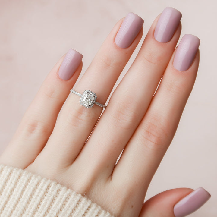 The Madelyn Radiant Lab Diamond Moissanite Engagement Ring *Shown with 0.7 ct #material_white