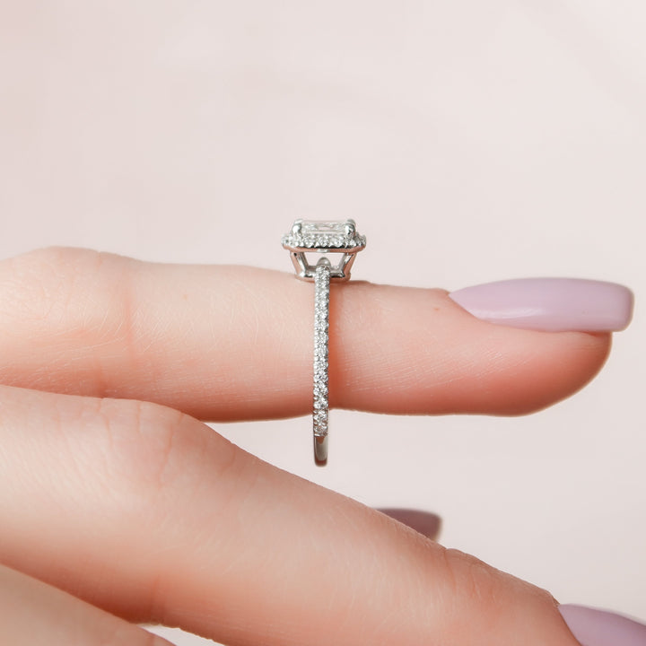 The Madelyn Radiant Lab Diamond Moissanite Engagement Ring *Shown with 0.7 ct #material_white