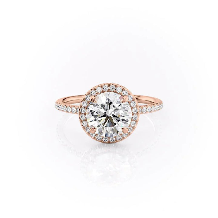 The Madelyn Set With Round Pave Lab Diamond 1 Carat 14K Rose#material_rose