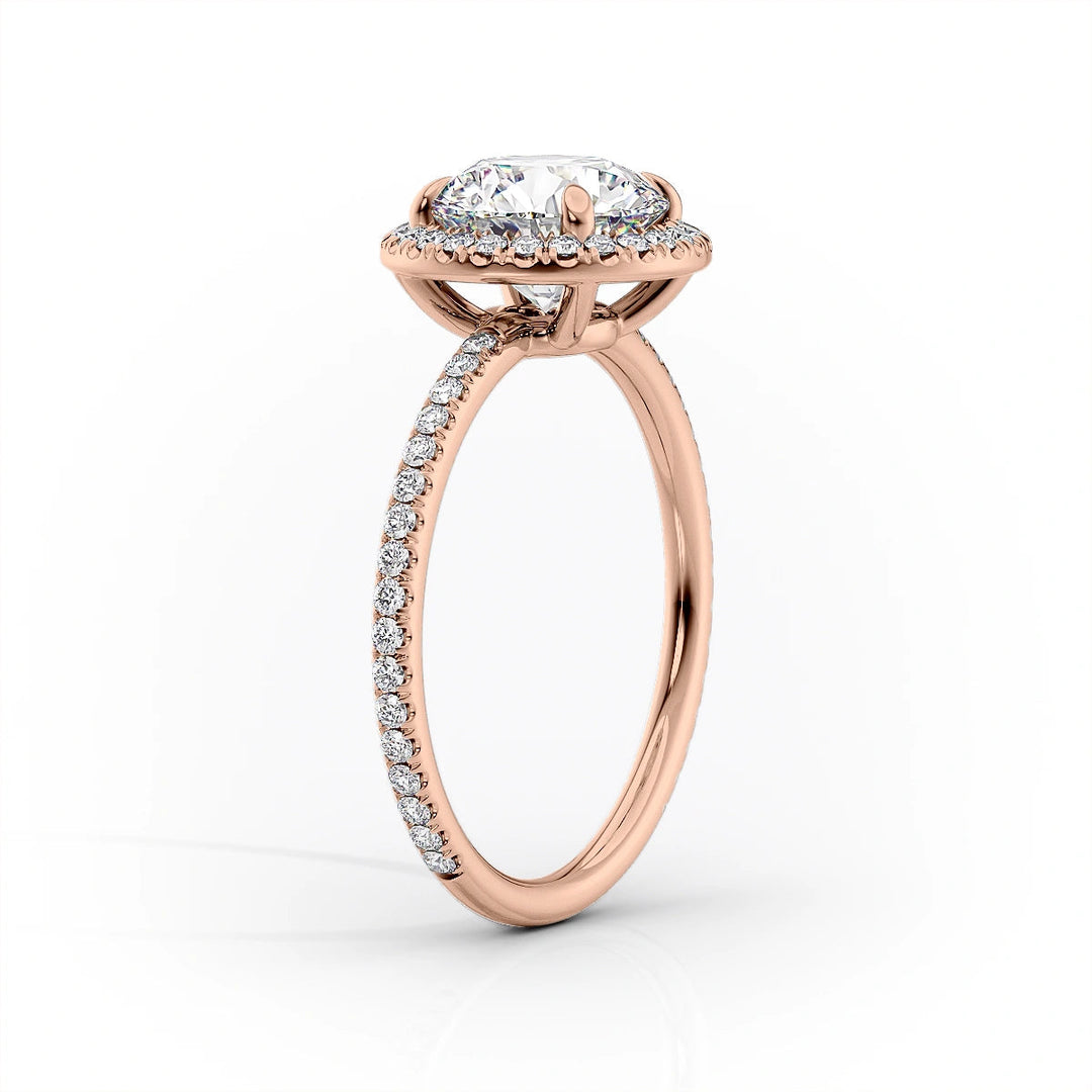 The Madelyn Set With Round Pave Lab Diamond 1.5 Carat 14K Rose#material_rose