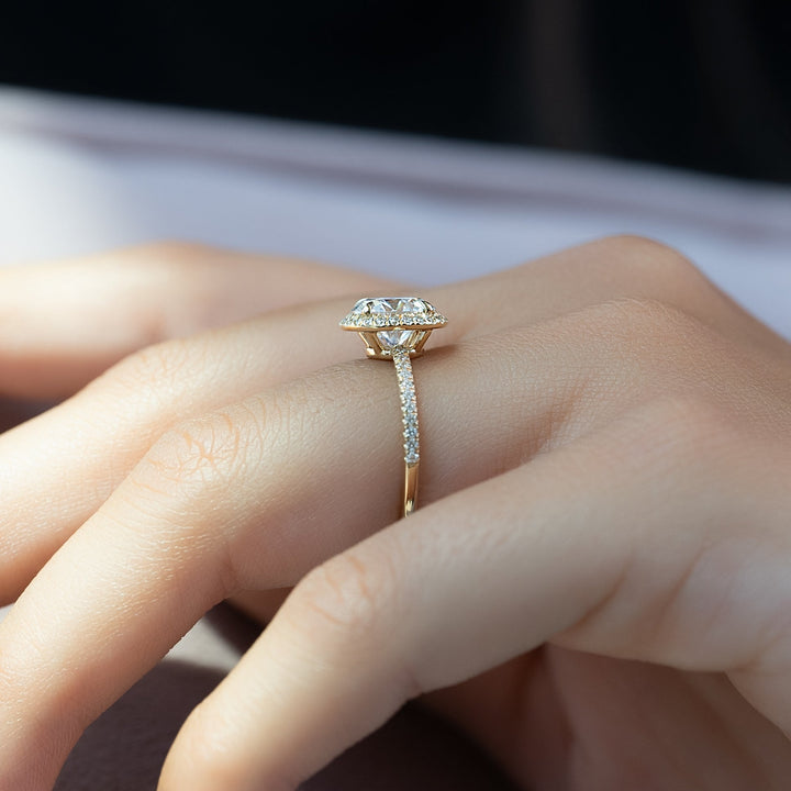 The Madelyn Round Lab Diamond Moissanite Engagement Ring *Shown with 2 ct #material_gold
