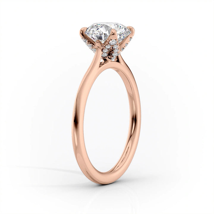The Meera Set With Cushion Solitaire Moissanite#material_14k-rose