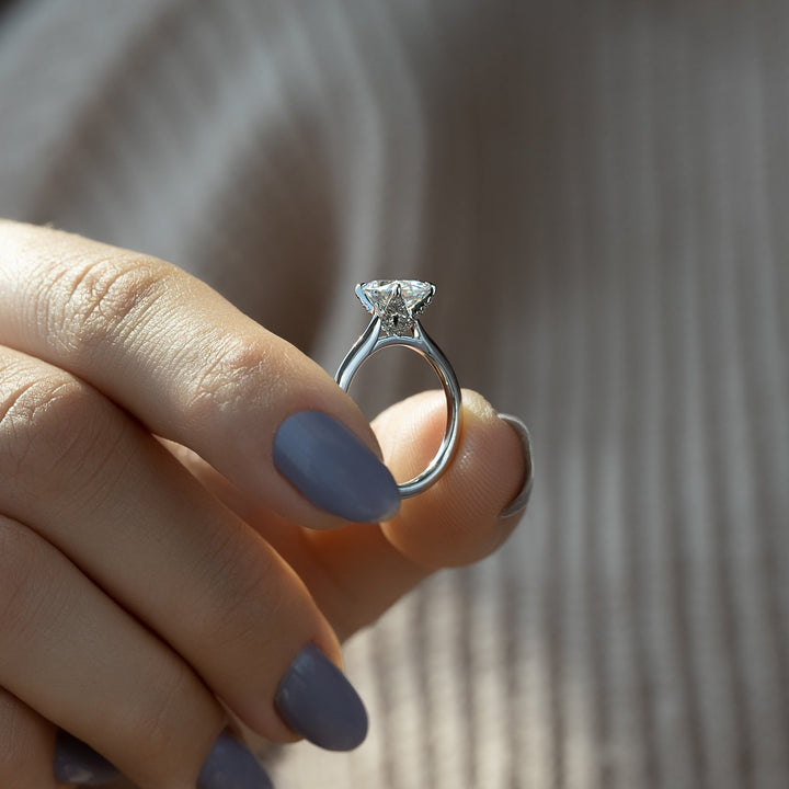 The Meera Oval Lab Diamond Moissanite Engagement Ring *Shown with 1.5 ct #material_white