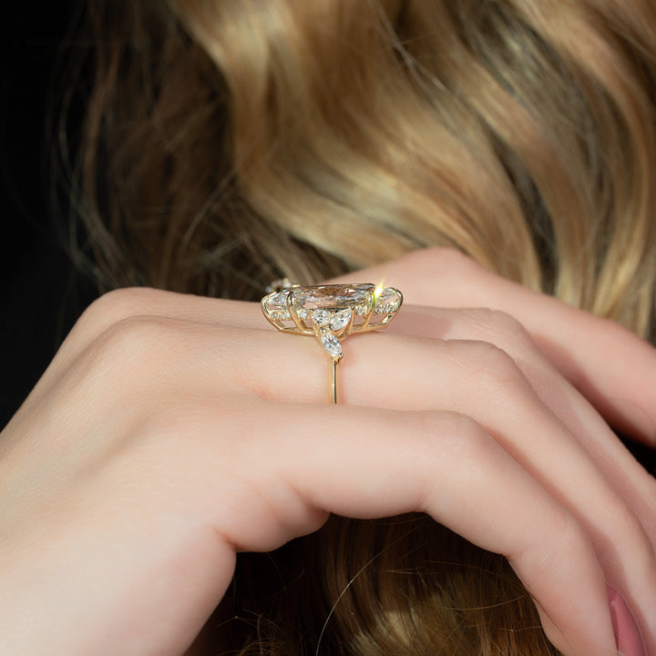 The Miranda Marquise Lab Diamond Moissanite Engagement Ring *Shown with 4.5 ct #material_gold