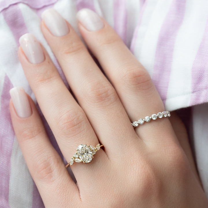 The Miranda Oval Lab Diamond Moissanite Engagement Ring *Shown with 1.5 ct #material_gold