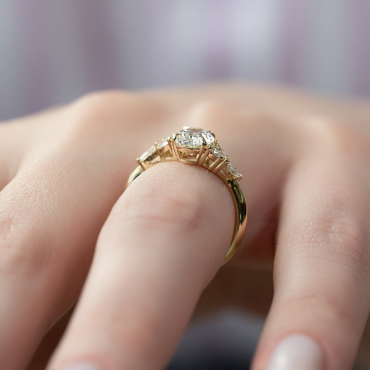 The Miranda Oval Lab Diamond Moissanite Engagement Ring *Shown with 1.5 ct #material_gold