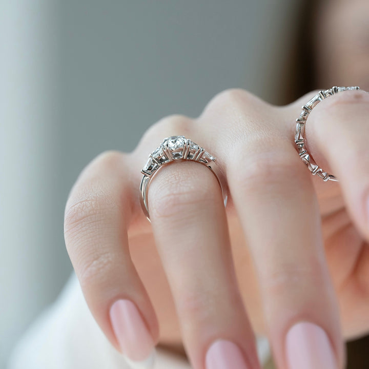 The Miranda Oval Lab Diamond Moissanite Engagement Ring *Shown with 1 ct #material_white