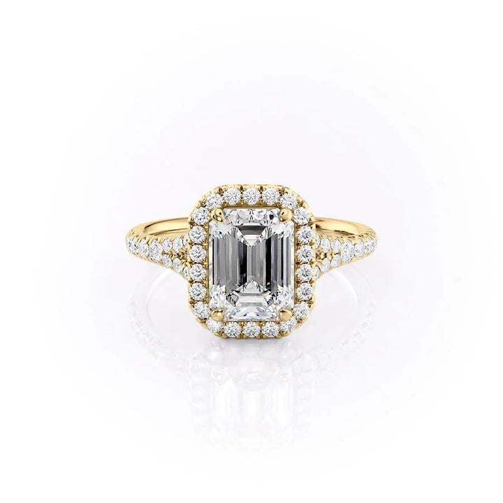 The Molly Set With Emerald Pave Lab Diamond 1 Carat 18K Gold#material_18k-gold