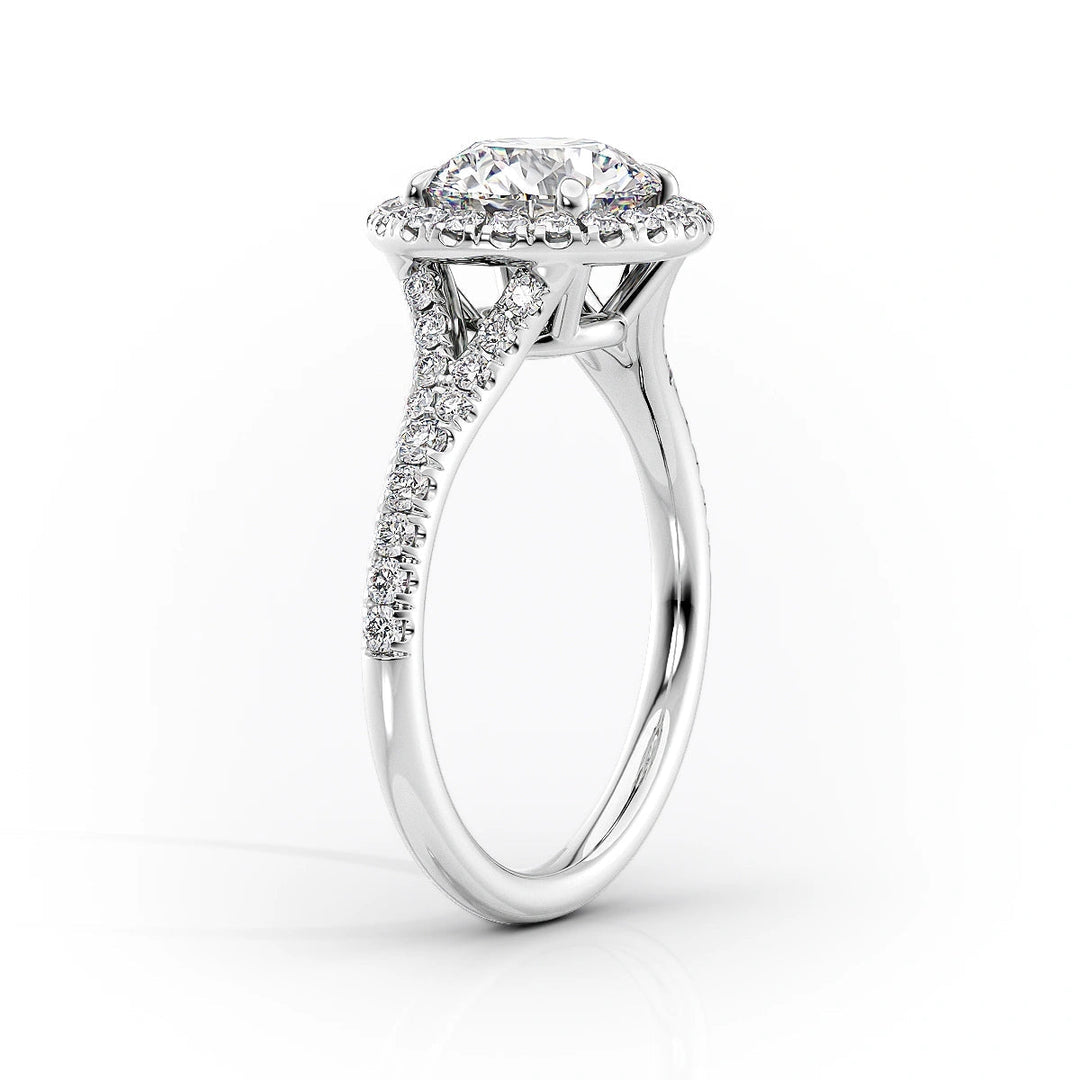 The Molly Set With Oval Pave Lab Diamond 1.5 Carat 14K White#material_white