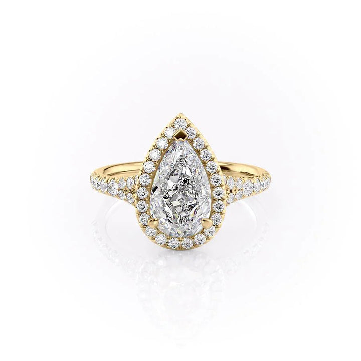 The Molly Set With Pear Pave Lab Diamond 1 Carat 14K Gold#material_gold