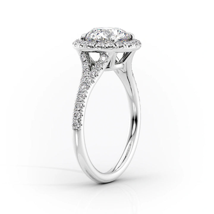 The Molly Set With Pear Pave Lab Diamond 1.5 Carat 14K White#material_white