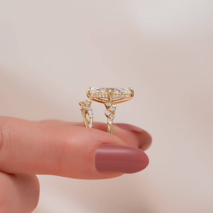 The Mona Marquise Lab Diamond Moissanite Engagement Ring *Shown with 2 ct #material_gold