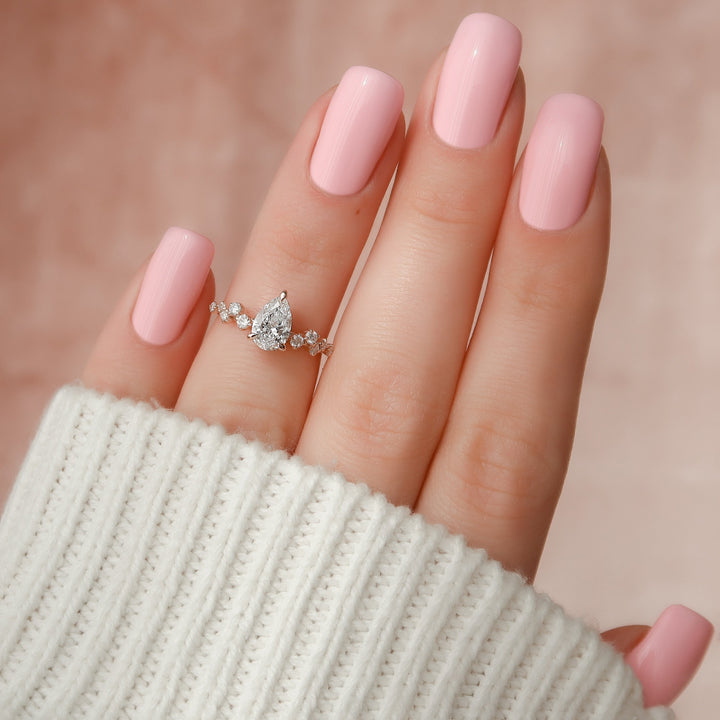 The Mona Pear Lab Diamond Moissanite Engagement Ring *Shown with 0.75 ct #material_rose