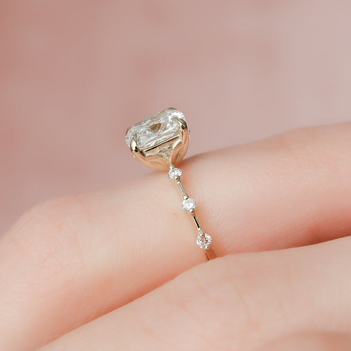 The Morgan Cushion Lab Diamond Moissanite Engagement Ring *Shown with 1.5 ct #material_gold