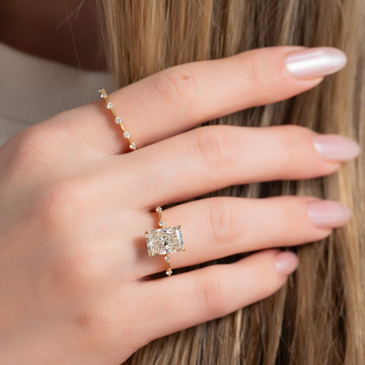 The Morgan Radiant Lab Diamond Moissanite Engagement Ring *Shown with 2.5 ct #material_gold